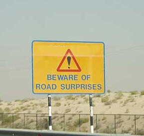 Road Surprises Sign Road Surprises Sign